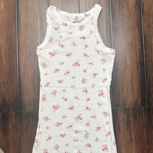 H&M GIRL RIBBED FLORAL DRESS